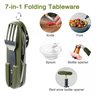 Canivete Multifuncional Camping Pesca Abridor Colher Garfo com bainha - Verde - 3