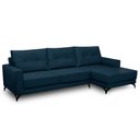 Ver imagem 1 de Sofá 4 Lugares com Chaise Direito 285cm Soreh F05 Veludo Azul - Mpozenato