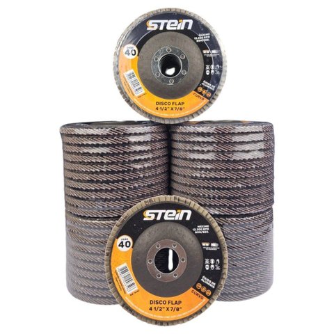 50 Peças Disco Flap Curvo 4.1/2 115mm Metais Ferrosos Grão 40 Stein