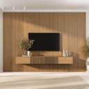 Ver imagem 2 de Rack Ripado com Painel TV até 86 Polegadas Planejado 320x250cm Aruá CabeCasa MadeiraOriginals Marrom Jatobá