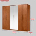 Ver imagem 5 de Guarda Roupa Casal 6 Portas 6 Gavetas Atrice 2 Portas em Espelho Nogueira Touch - Demartêz