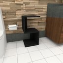 Ver imagem 3 de Armário Banheiro Auxiliar Banheiro Mesa Lateral para Vazo Sanitário Preto