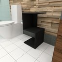Ver imagem 1 de Armário Banheiro Auxiliar Banheiro Mesa Lateral para Vazo Sanitário Preto