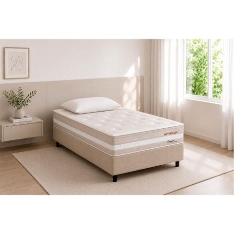 Cama Box Crc Solt +Colchão Molas Master Pocket Bergamo Orthoflex 88x188