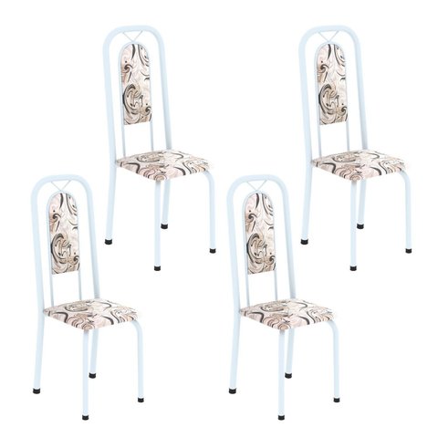 Cadeiras para Sala de Jantar 4 Unidades Lara Branco/Arabesco
