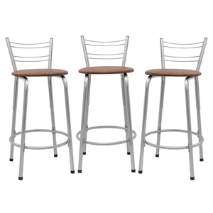Kit 3 Banquetas para Balcão Flórida Prata 60cm Cozinha Gourmet Bistrô Bancada Piscina Área de Lazer