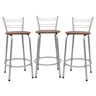 Kit 3 Banquetas para Balcão Flórida Prata 60cm Cozinha Gourmet Bistrô Bancada Piscina Área de Lazer - 1