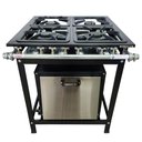 Ver imagem 2 de Fogão Baixa Pressão 4 Bocas Alcazon com Forno 60 Litros Tampa Inox Acz-004+aczf-001