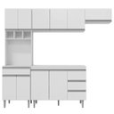 Ver imagem 1 de Cozinha Completa Modulada 4 Peças Andréia 240cm Branco Ajl Móveis