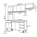 Ver imagem 4 de Cozinha Completa Modulada 4 Peças Andréia 240cm Branco Ajl Móveis