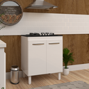 Ver imagem 2 de Balcão Armário de Cozinha Fran para Fogão Cooktop 4 Bocas Mobília Decor Branco