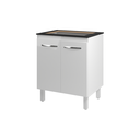 Ver imagem 1 de Balcão Armário de Cozinha Fran para Fogão Cooktop 4 Bocas Mobília Decor Branco
