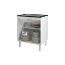 Ver imagem 4 de Balcão Armário de Cozinha Fran para Fogão Cooktop 4 Bocas Mobília Decor Branco