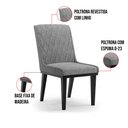 Ver imagem 3 de Cadeira Sala de Jantar Base Madeira Preto Kit 8 Sofia Linho Grafite A26 D03 - D'rossi