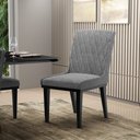 Ver imagem 2 de Cadeira Sala de Jantar Base Madeira Preto Kit 8 Sofia Linho Grafite A26 D03 - D'rossi