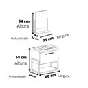 Ver imagem 4 de Gabinete Suspenso Lavatório Marmorite Ipanema Aço Com Espelheira Banheiro 1 Porta Cinza Cimento