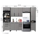 Ver imagem 3 de Cozinha Modulada Compacta Torre Quente 5 Peças Diamante Cinza/Chumbo/Titânio