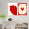 Kit 2 Quadros Coração - Lucky In Love 24x18cm - com Vidro:moldura Preta - 2