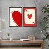 Kit 2 Quadros Coração - Lucky In Love 24x18cm - com Vidro:moldura Preta - 1