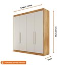 Ver imagem 4 de Guarda-roupa Casal 4 Portas 3 Gavetas 13 Nichos Nantes Europa Peroba/off White Peroba/off White