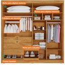 Ver imagem 2 de Guarda-roupa Casal 4 Portas 3 Gavetas 13 Nichos Nantes Europa Peroba/off White Peroba/off White