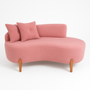 Ver imagem 2 de Kit 02 Sofá Orgânico 2 Lugares C/2 Almofadas Curvo Sala Recepção Boucle Rosa - Montanaris Decor