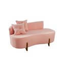 Ver imagem 3 de Kit 02 Sofá Orgânico 2 Lugares c/2 Almofadas Curvo Sala Recepção Boucle Rosa - Montanaris Decor