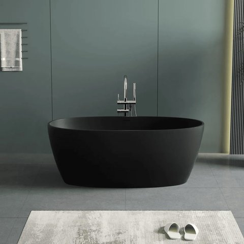Banheira Freestanding Imersão Viena 150 Preto 1,5m Pex