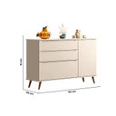 Ver imagem 3 de Cômoda Infantil 100% MDF com 3 Gavetas e 1 Porta Retrô Melinda Off White
