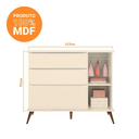 Ver imagem 4 de Cômoda Infantil 100% MDF com 3 Gavetas e 1 Porta Retrô Melinda Off White