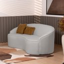 Ver imagem 1 de Sofá Curvo Montserrat 180cm 03 Lugares Bouclé Cinza Claro - Nexta Casa