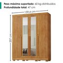 Ver imagem 3 de Guarda Roupa Casal com Espelho 4 Portas 159 cm Domus Cedro Rudk