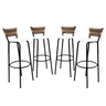 Kit 4 Banquetas 80cm para Balcão Ilha Bancada Área Gourmet Encosto em Junco Banco Itagold - 1