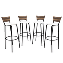 Ver imagem 1 de Kit 4 Banquetas 80cm para Balcão Ilha Bancada Área Gourmet Encosto em Junco Banco Itagold