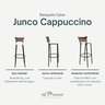 Kit 4 Banquetas 80cm para Balcão Ilha Bancada Área Gourmet Encosto em Junco Banco Itagold - 3