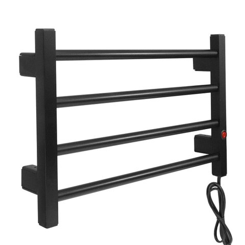 Aquecedor de Toalhas Toalheiro Elétrico 4 Barras Clássico:Preto