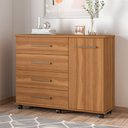 Ver imagem 1 de Cômoda Para Quarto 1 Porta 4 Gavetas Flora D02 Amendola Touch - Mpozenato