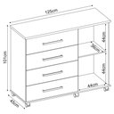 Ver imagem 6 de Cômoda Para Quarto 1 Porta 4 Gavetas Flora D02 Amendola Touch - Mpozenato