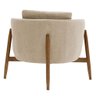 Poltrona Sala de Estar Austin Base Madeira Castanho Bouclé Bege - Nexta Casa - 5