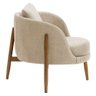 Poltrona Sala de Estar Austin Base Madeira Castanho Bouclé Bege - Nexta Casa - 4