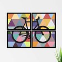 Ver imagem 1 de Kit de Quadros Decorativos 4 Peças Bicicleta Colorida Los Quadros