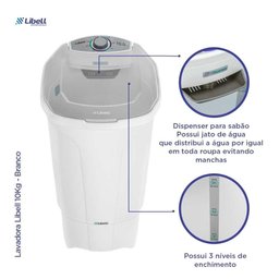 Máquina de Lavar Roupas 10 Kg Semi Automática 220v - Libell - 8