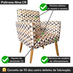 Poltrona Retrô Nina para Salão de Beleza Triangulo Marrom Rodapé - 5