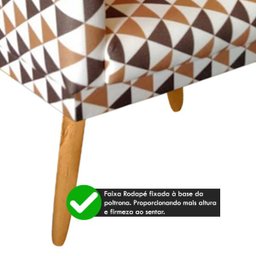 Poltrona Retrô Nina para Salão de Beleza Triangulo Marrom Rodapé - 4