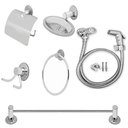 Ver imagem 2 de Kit Acessorios Banheiro 6pcs com Ducha Higienica Inox Completa 1/4 Volta
