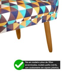 Poltrona Estampada Nina Triangulo Verde para Costura Rodapé - 3