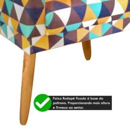 Poltrona Estampada Nina Triangulo Verde para Costura Rodapé - 4