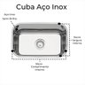 Cuba Aço Inox Zilei Extra Funda Polida Alto Brilho 56x34x17 - 2