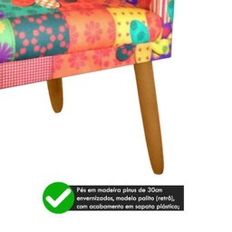 Poltrona Estampada Nina PatchWork Retalhos para Ateliê Rodapé - 3