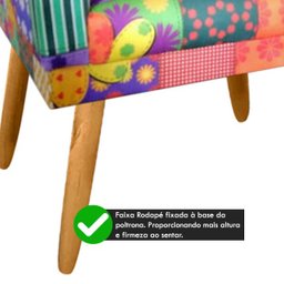 Poltrona Estampada Nina PatchWork Retalhos para Ateliê Rodapé - 4
